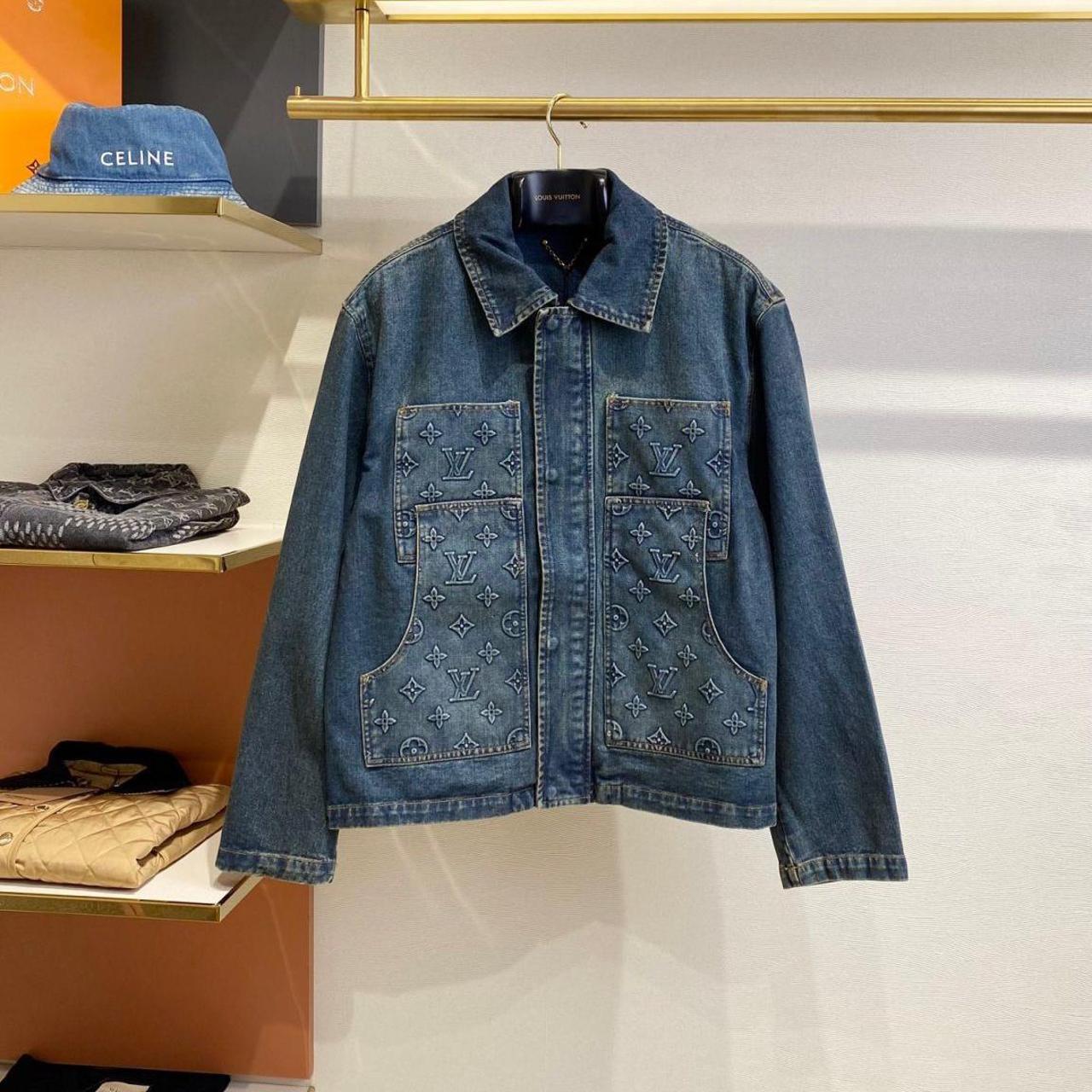 LV Denim jacket - Depop