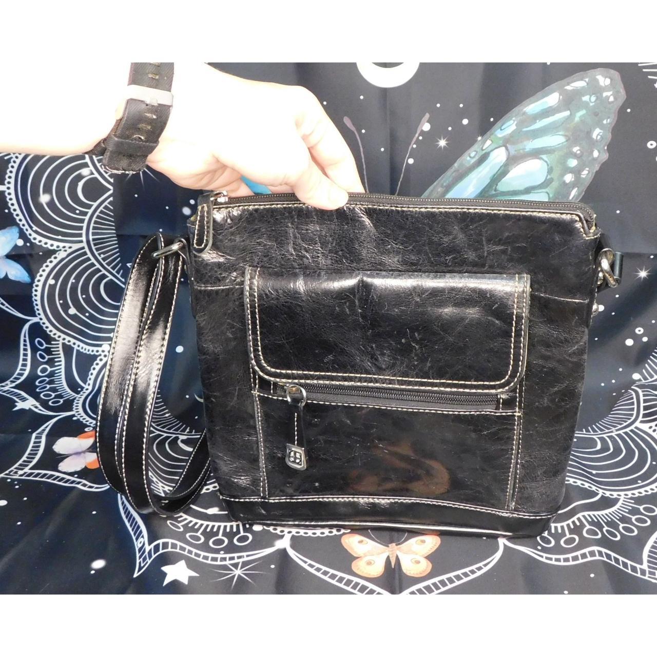 Giani Bernini Vintage Black Leather Crossbody Depop