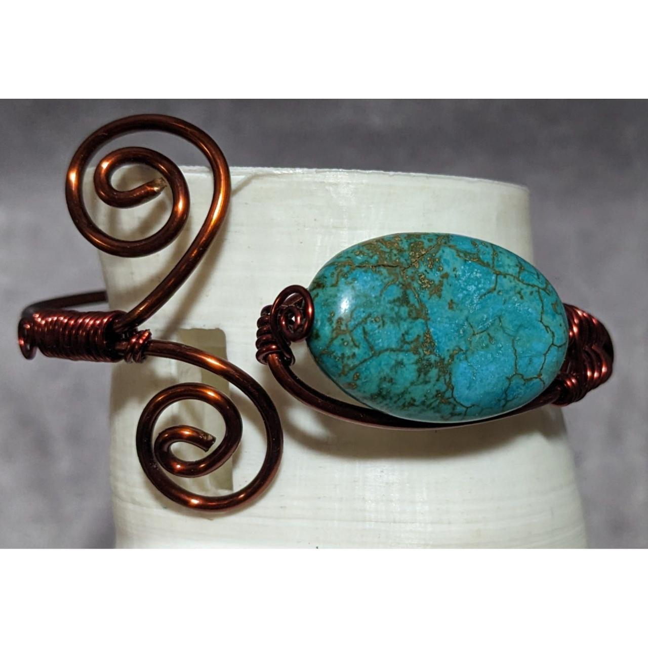 Turquoise Copper Wire high quality Wrapped Bracelet