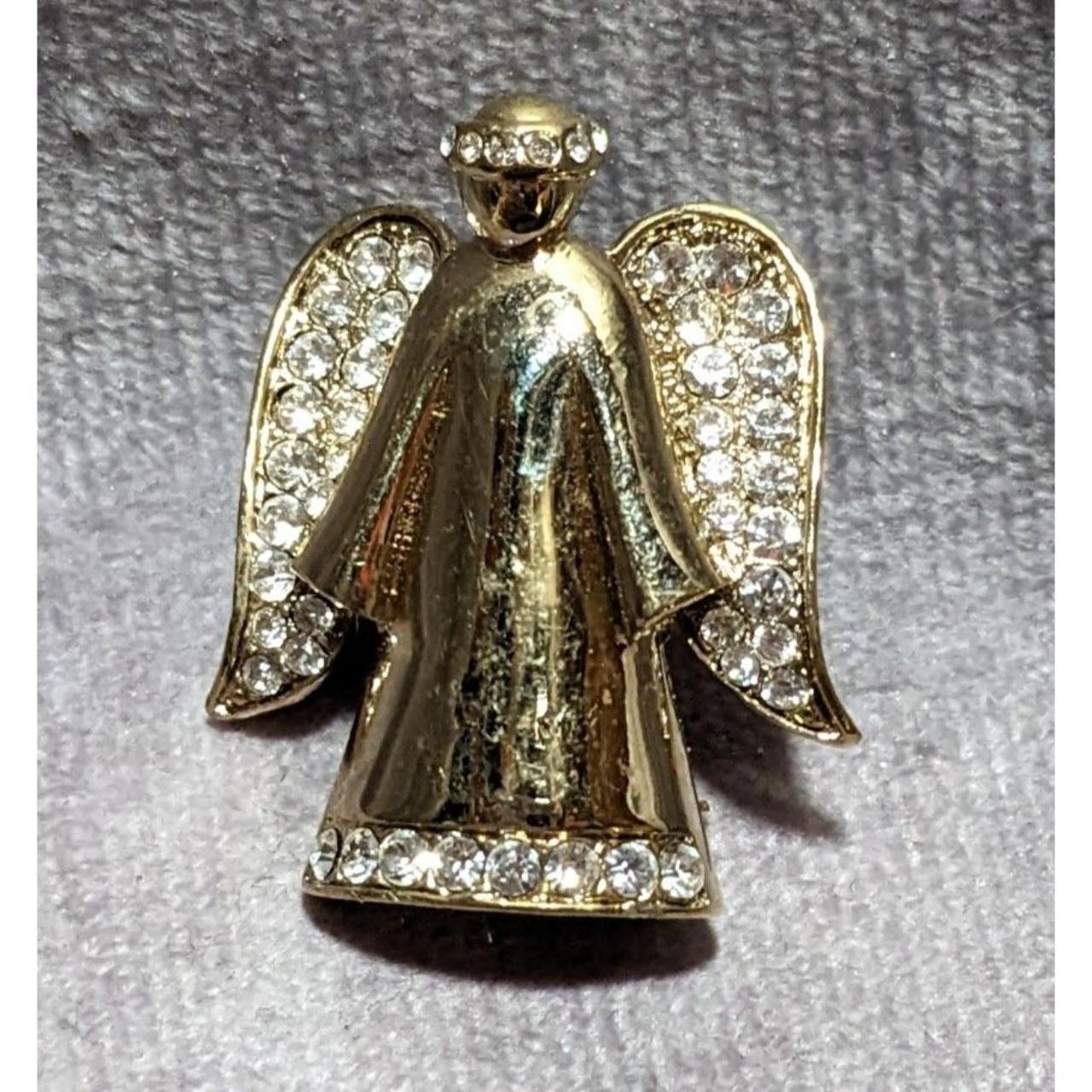 Vintage Angel Brooch outlets Gold tone