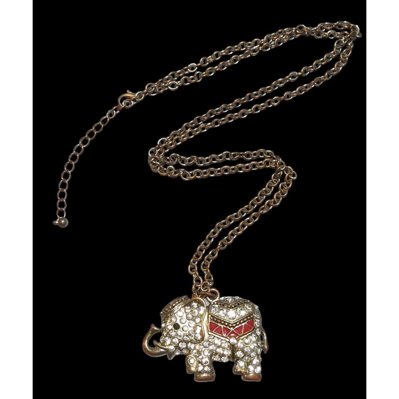 Vintage Bohemian rhinestone elephant - Main Image