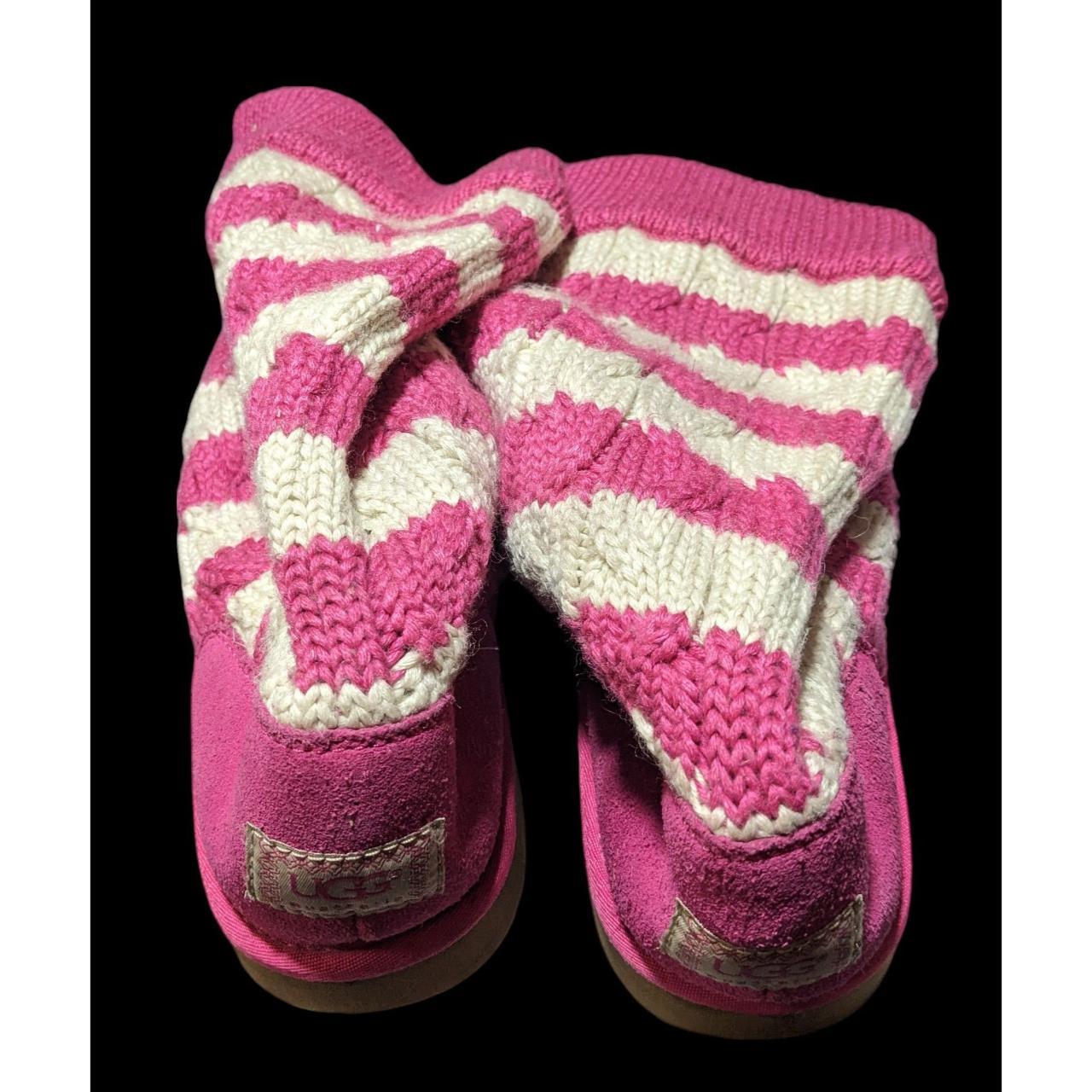 Pink and grey striped uggs hotsell