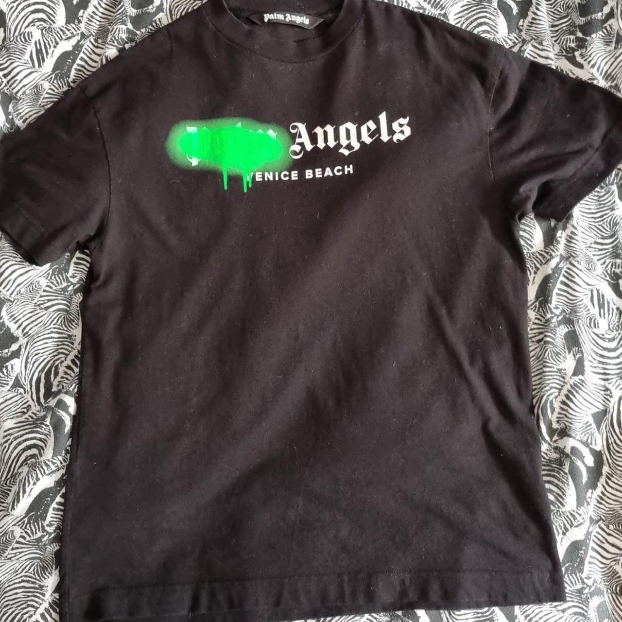 Black on black Paris Palm Angels Meduim Men T-shirt - Depop