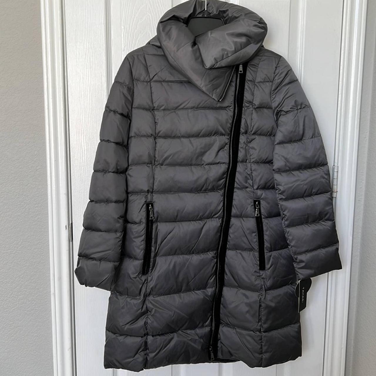 Tahari asymmetrical clearance puffer coat