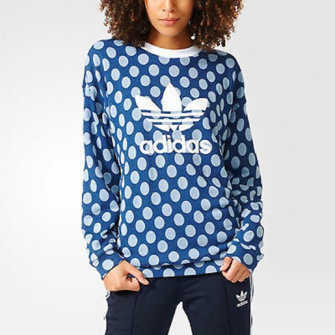 Adidas blue hot sale sweater women's