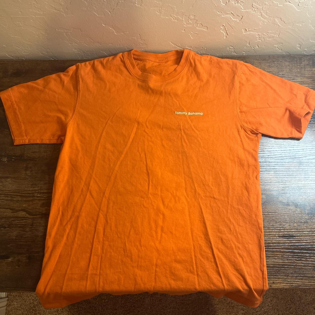 Tommy Bahama Men's Orange Tshirt Depop