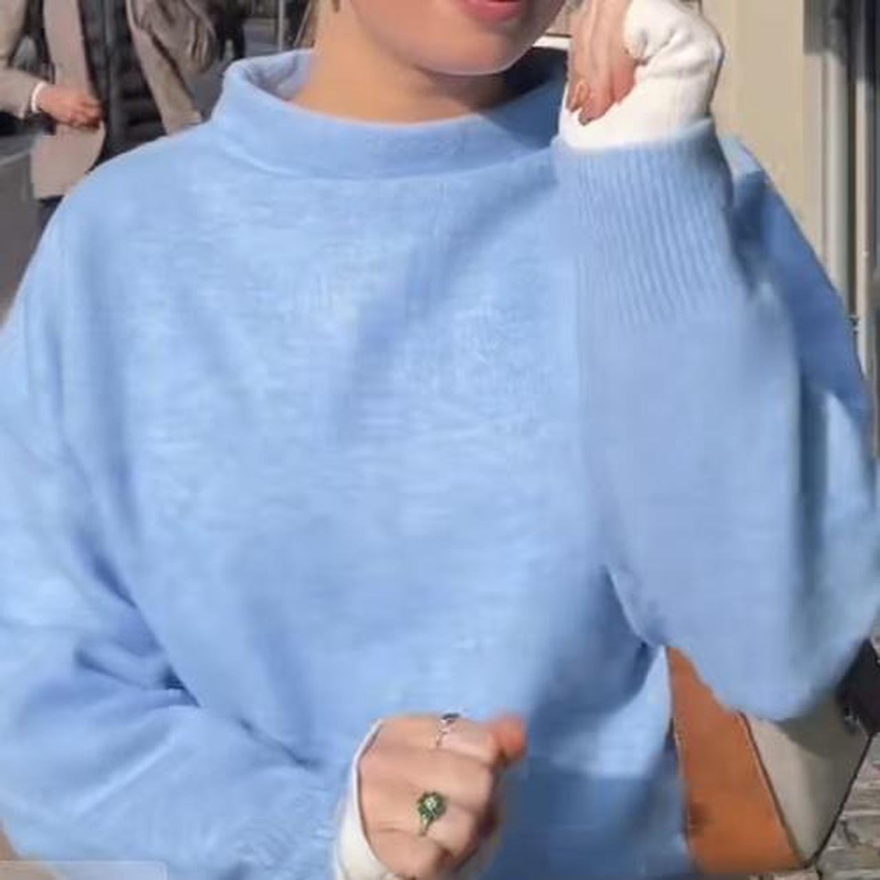 Zara baby blue jumper, super soft material Size... Depop