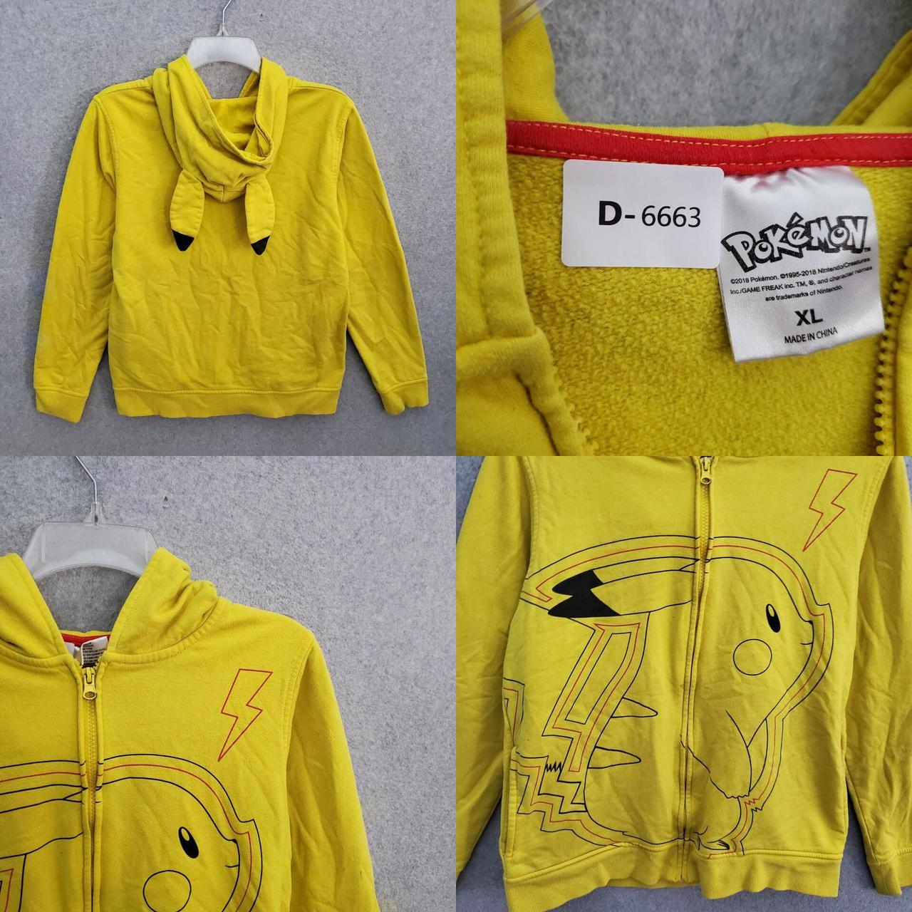 Pokemon Boys Sweater XL Yellow Hoodie Pikachu... Depop