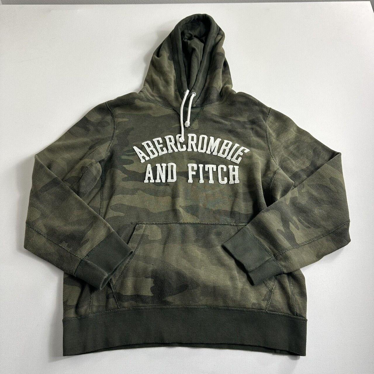 ABERCROMBIE & FITCH Green Army Camo HOODIE... - Depop
