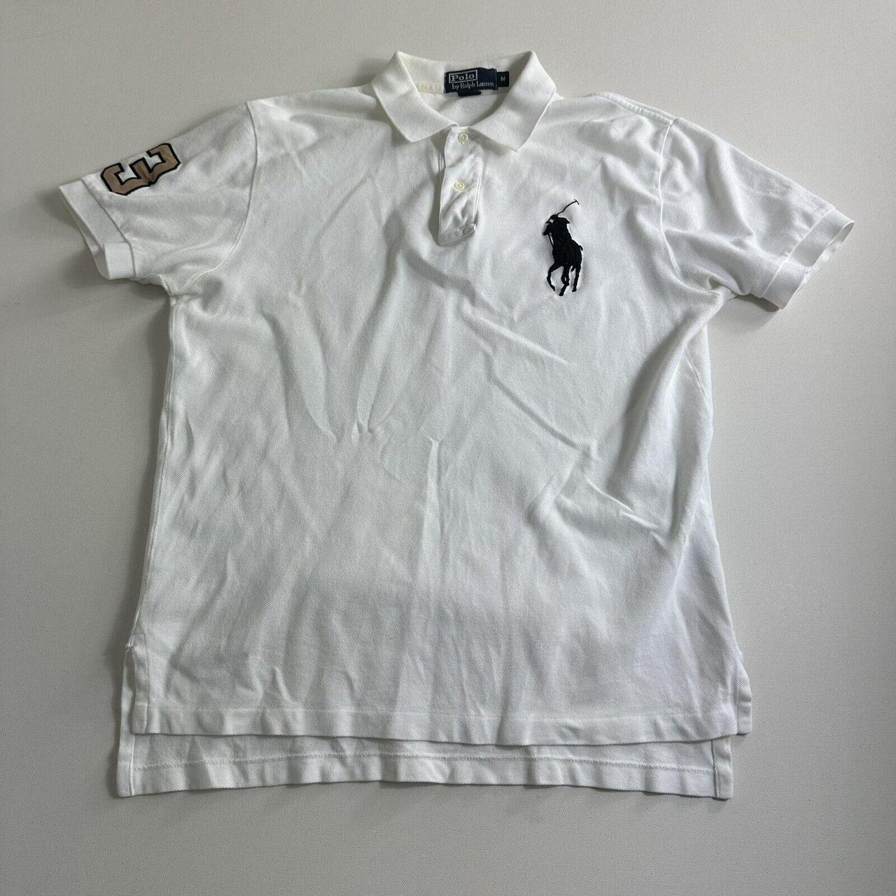 Polo By Ralph Lauren White Black Polo Shirt #3... - Depop