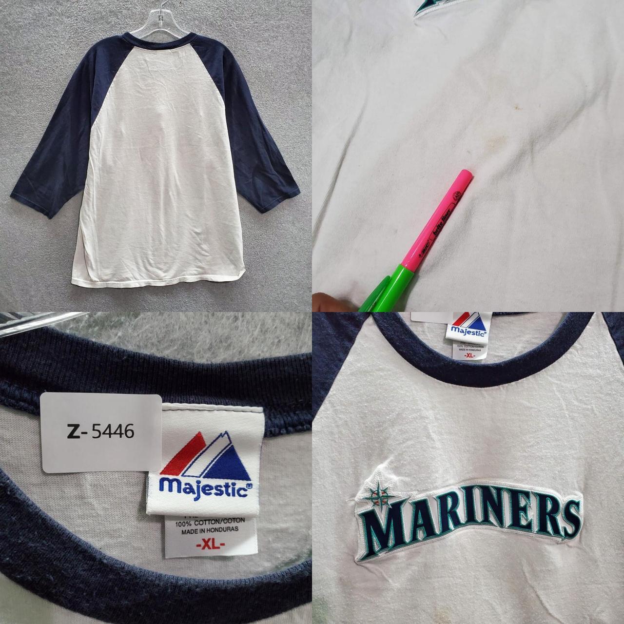 VINTAGE Seattle Mariners Men T-Shirt XL White Majestic Logo