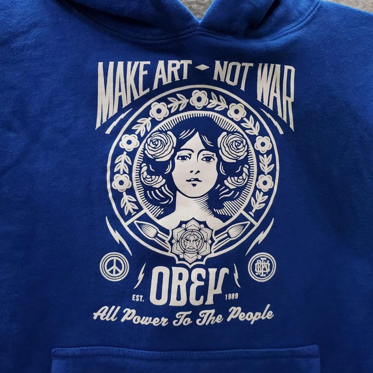 Obey Make Art Not War 2 Royal Blue Hoodie