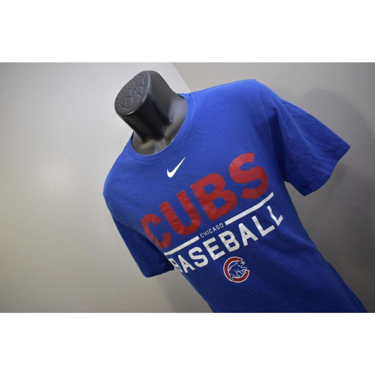 Nike Men Blue Chicago Cubs MLB Baseball Athletic Cut Dri-Fit