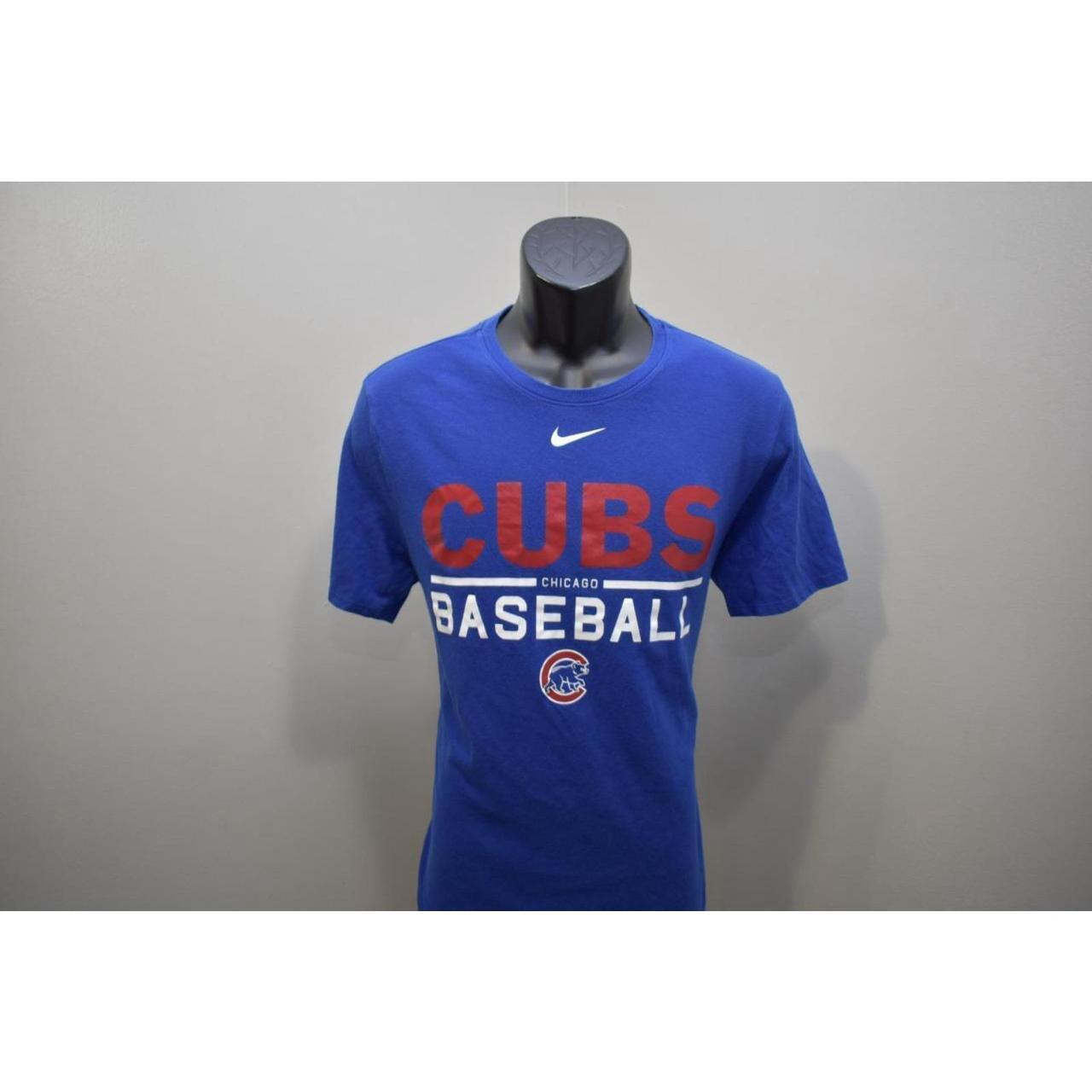 Nike Men Blue Chicago Cubs MLB Baseball Athletic Cut Dri-Fit