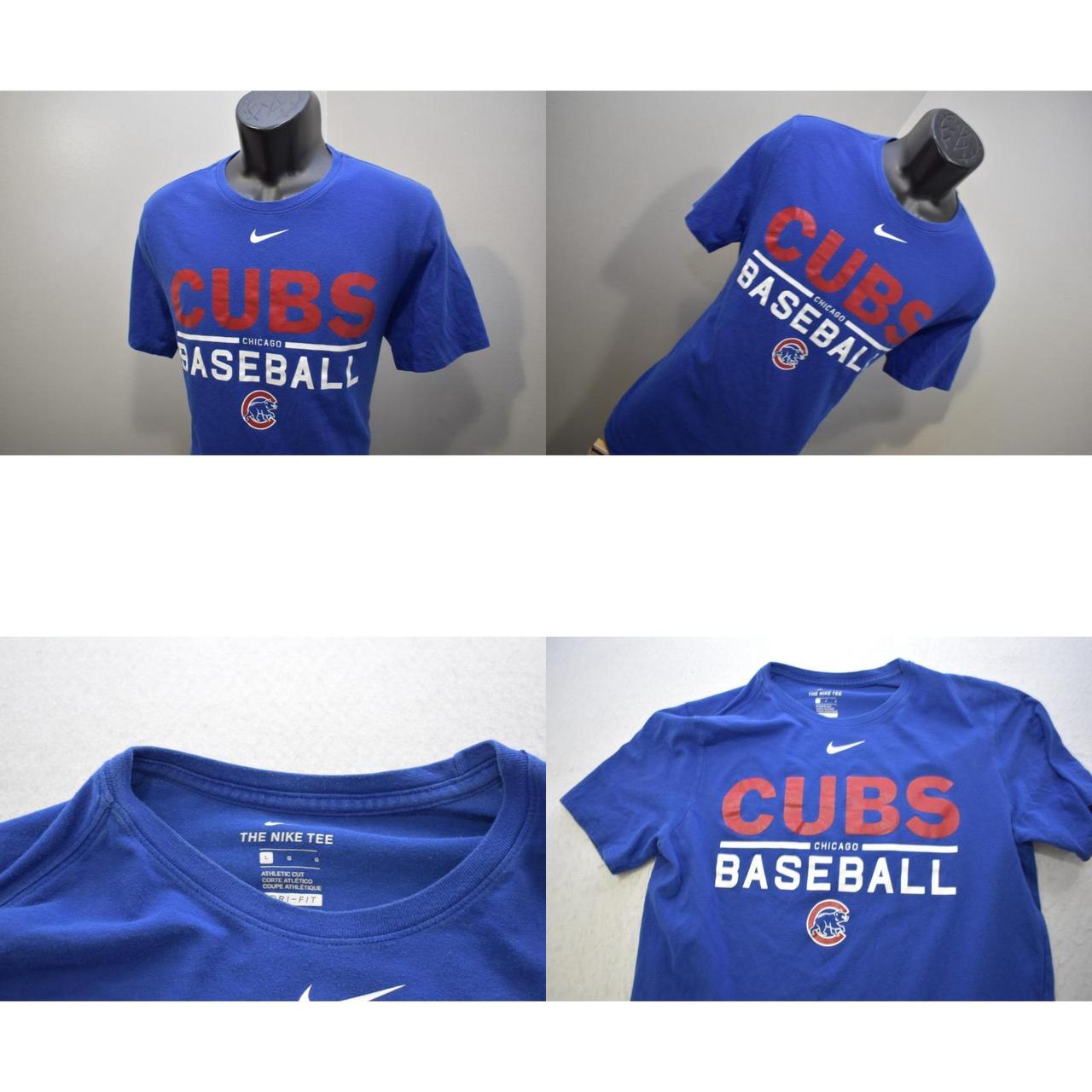Nike Men Blue Chicago Cubs MLB Baseball Athletic Cut Dri-Fit