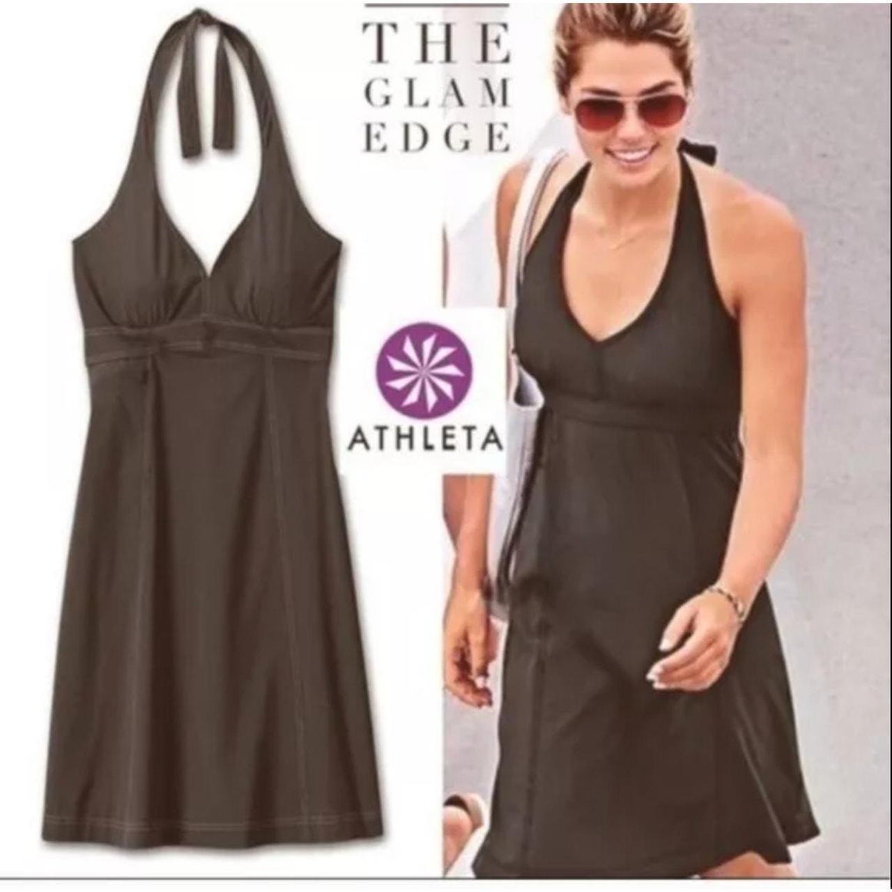 Athleta Pack Everywhere Halter Dress Olive Green. Depop