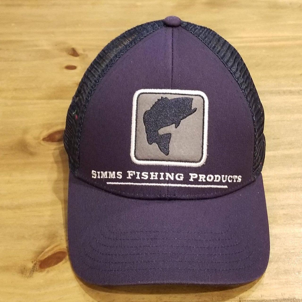 Simms Fishing Hat Cap Snap Back Blue One Size Fish - Depop