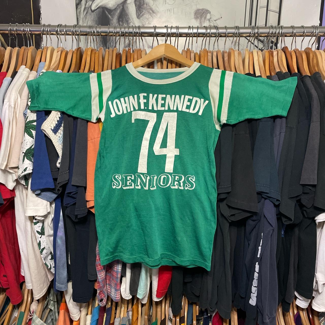 Vintage 60s 70s Nylon jersey. John F Kennedy... Depop