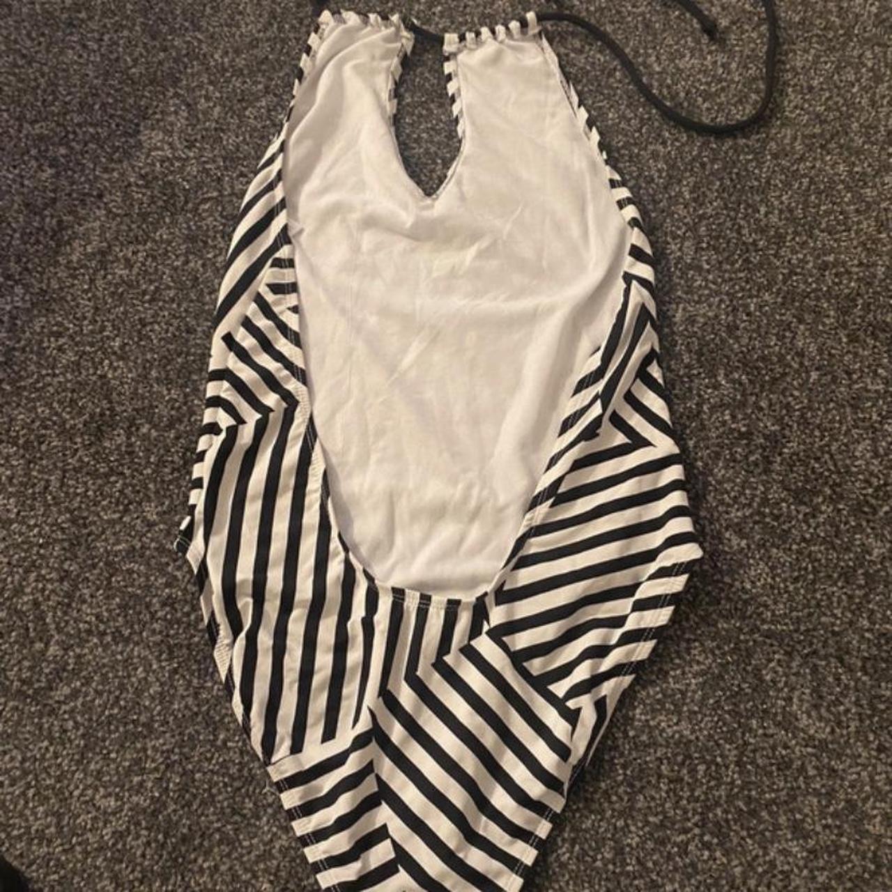 Primark Women's Black and White Swimsuitonepiece Depop