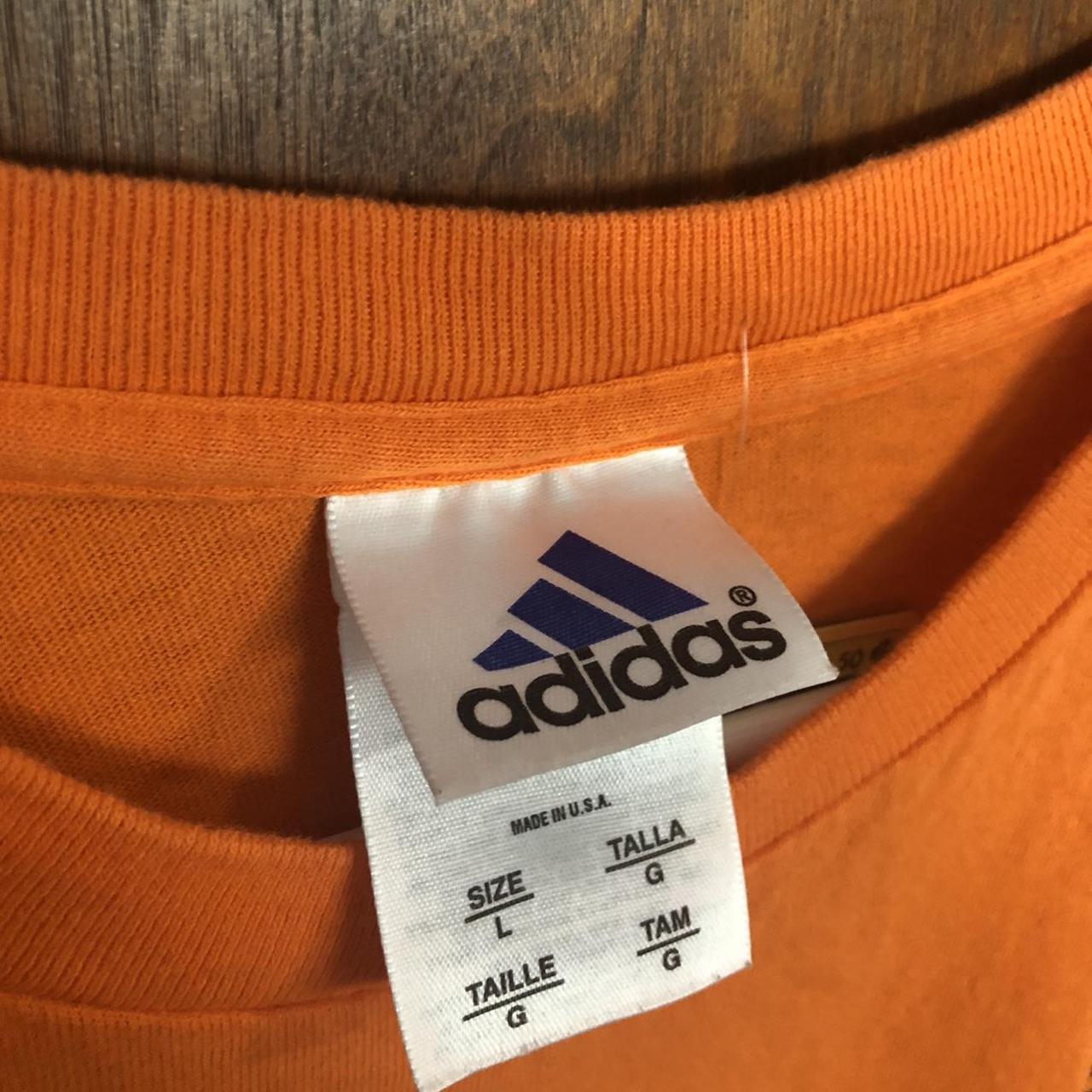 Adidas Men's Orange and Grey T-shirt (2)