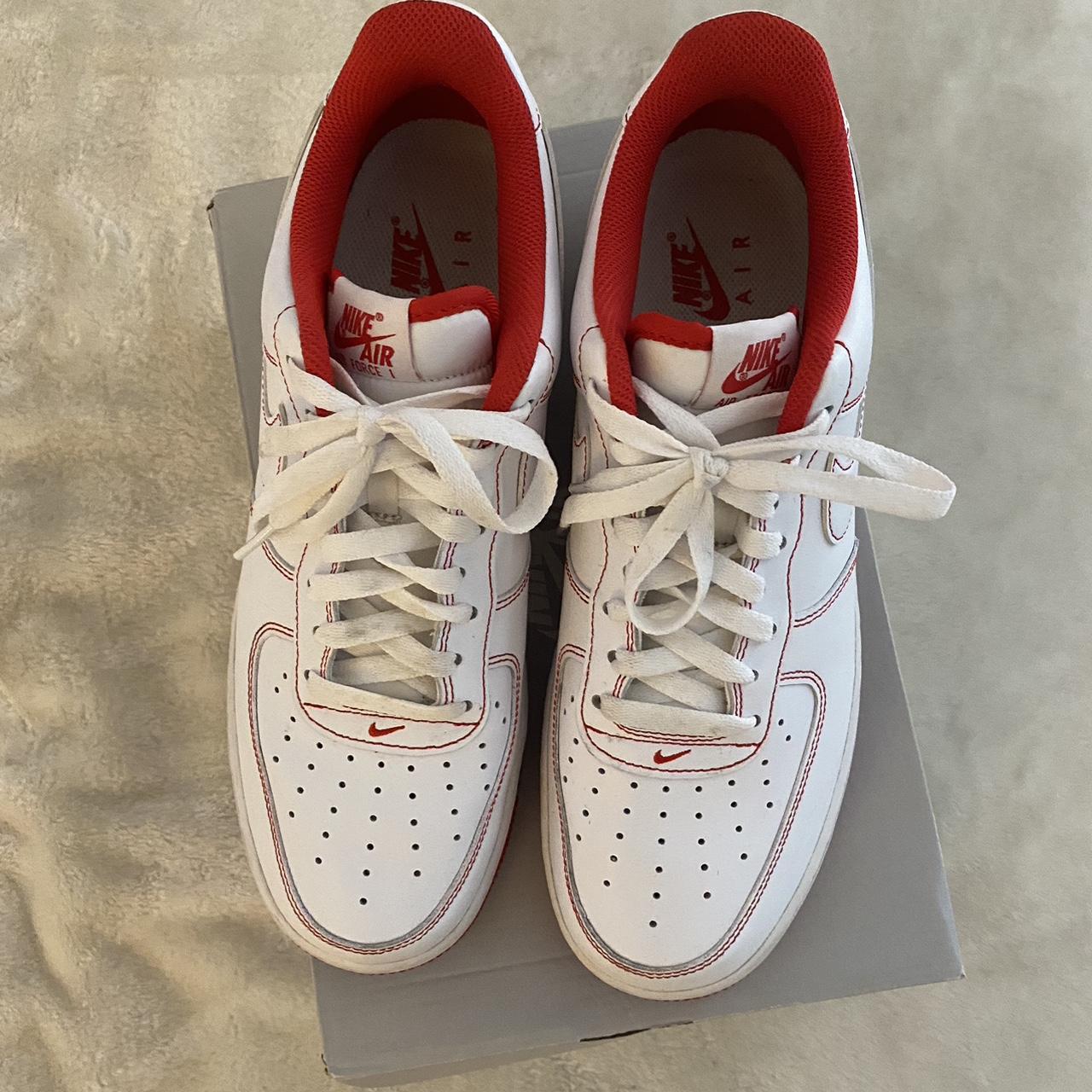 Nike Air Force Low '07 White University Red Depop