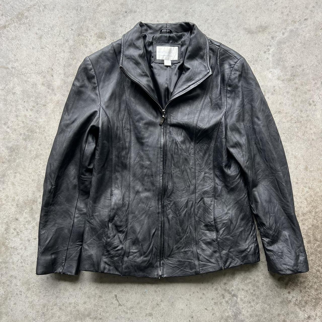 Women’s Worthington Genuine Lambskin Black Leather... - Depop