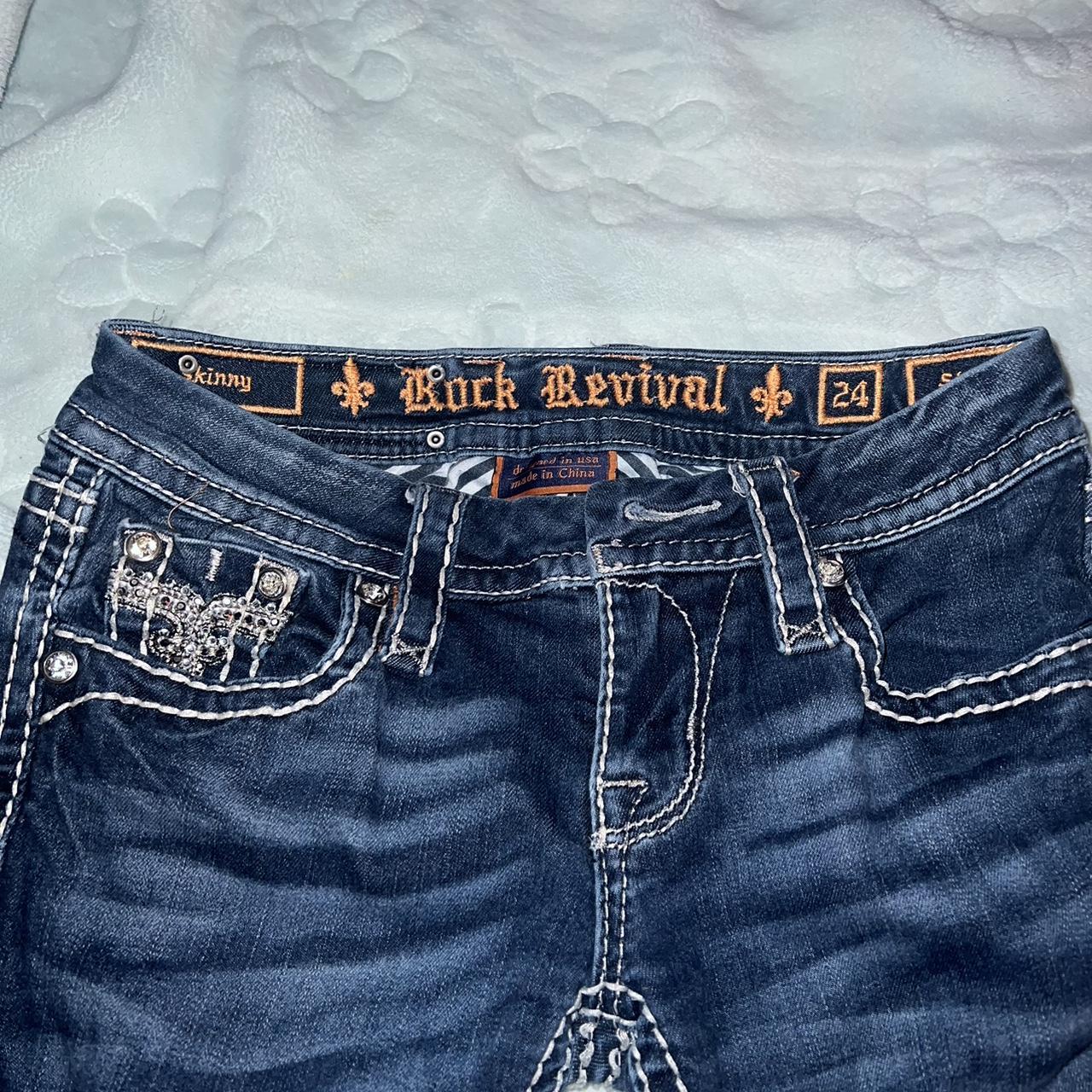 rockrevival size 24 bling skinny jeans - Depop