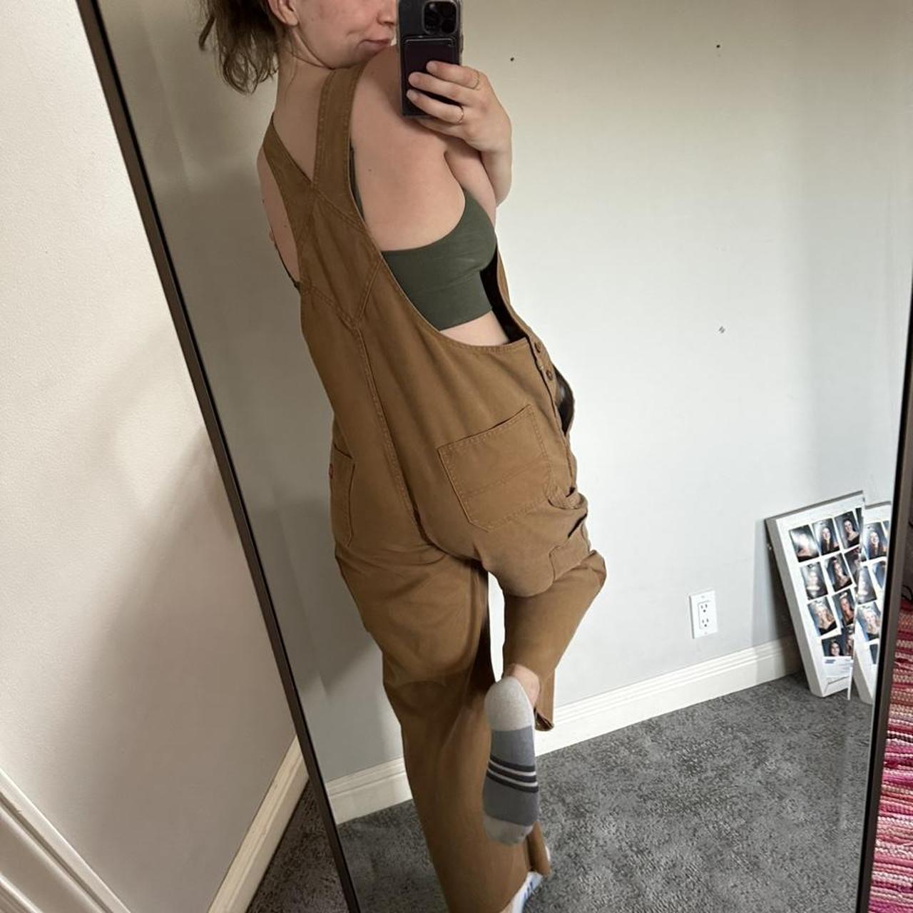 Dickies Women's Tan Dungareesoveralls Depop