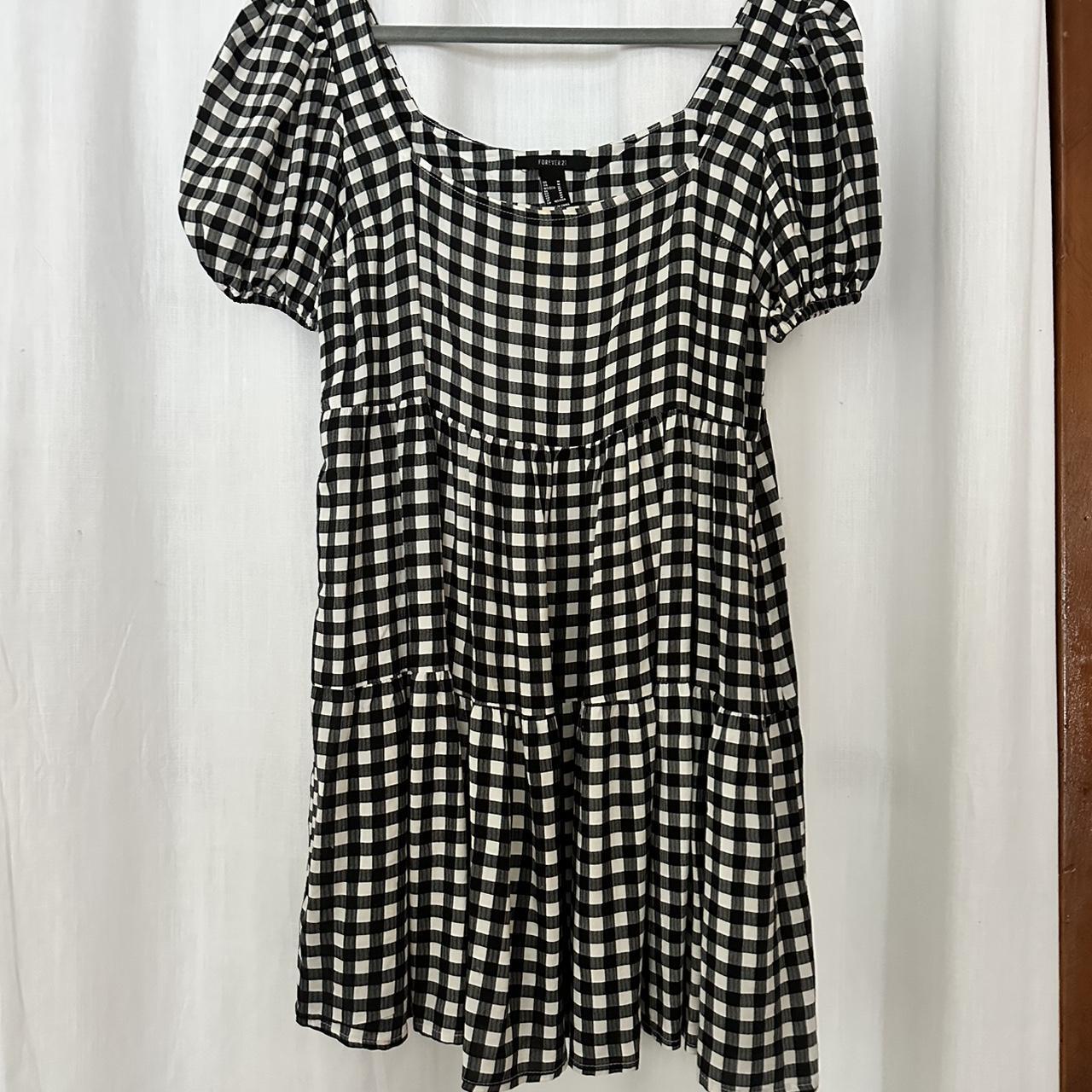 Forever 21 Gingham Babydoll dress Barely worn and... - Depop