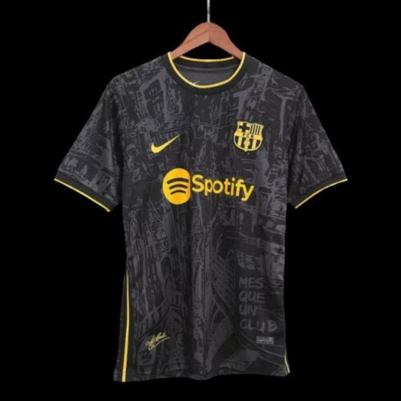 Barcelona Away Black Soccer Jersey 2023/2024 - No... - Depop