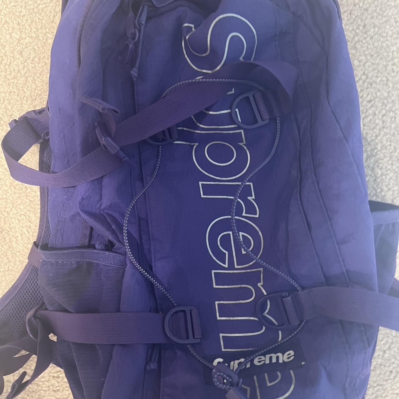 purple supreme backpack for back to school‼️‼️ hole... Depop