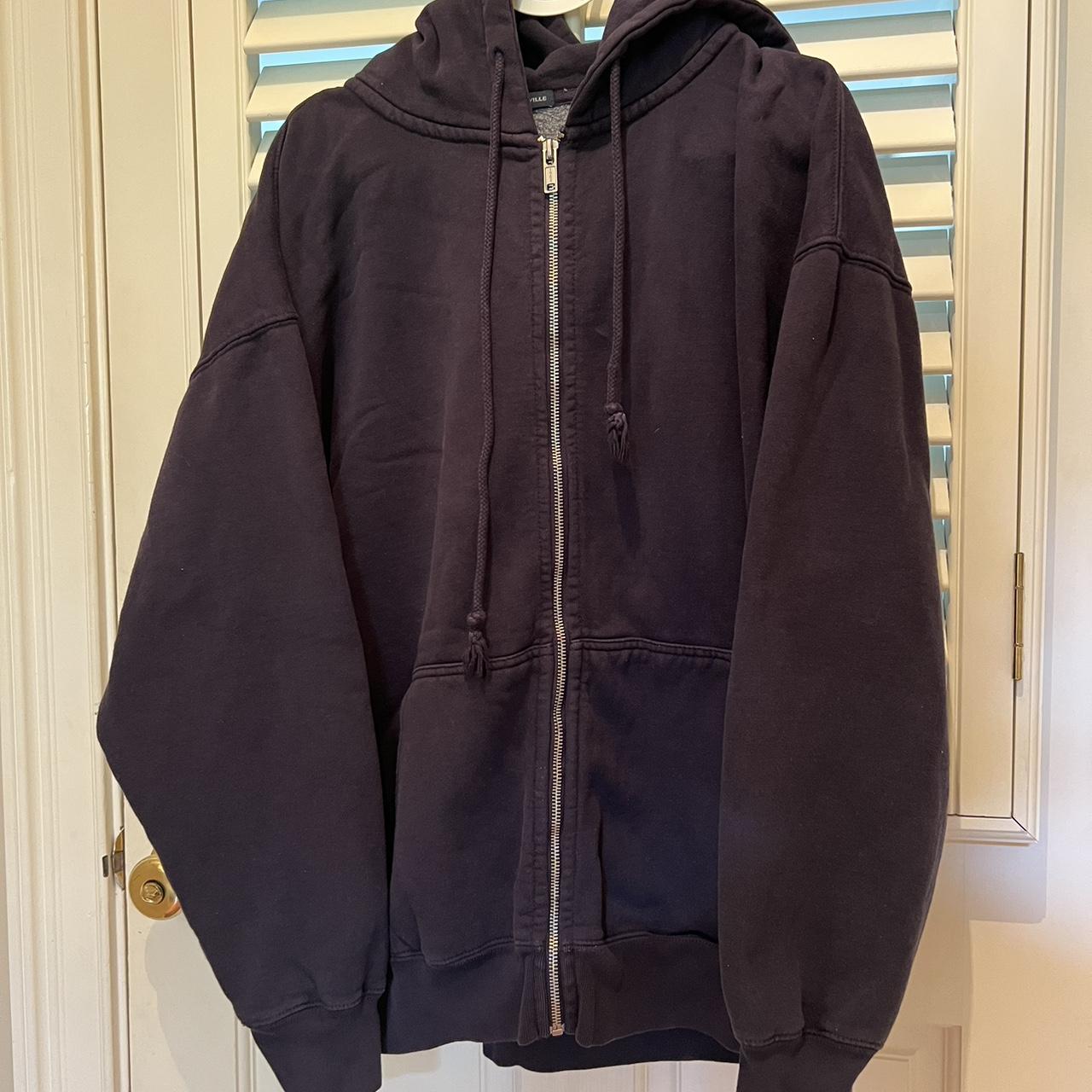 Brandy Melville zip up hoodie (Navy) Great... Depop
