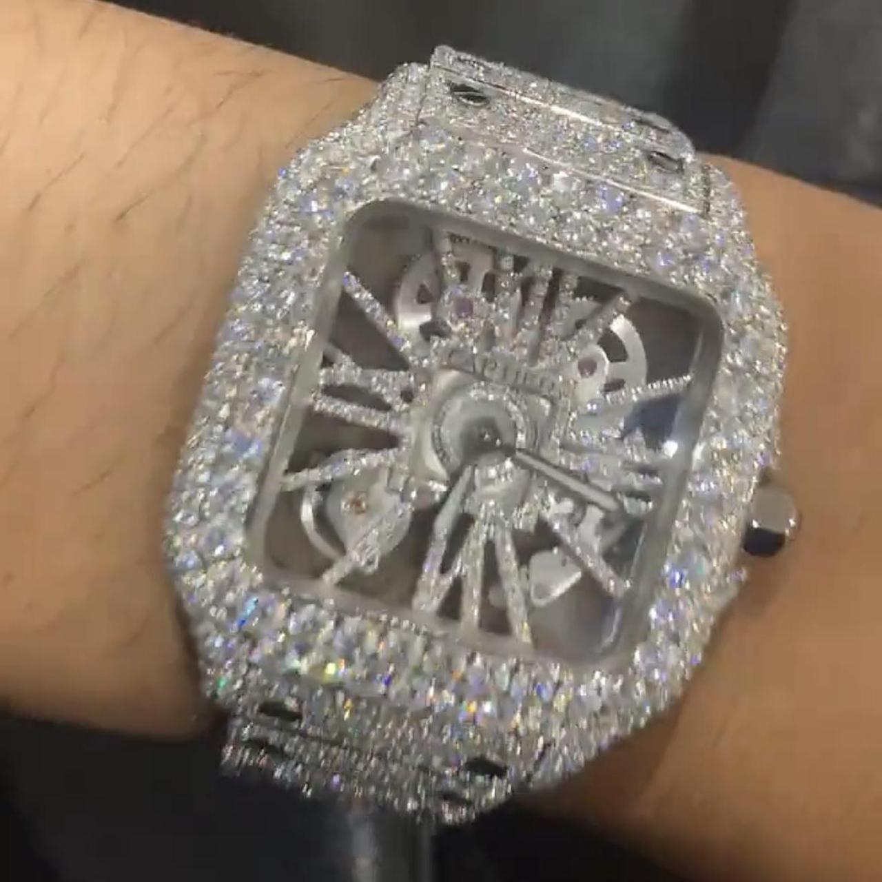 Diamond Buss down Cartier Skeleton VVS NEED GONE... - Depop