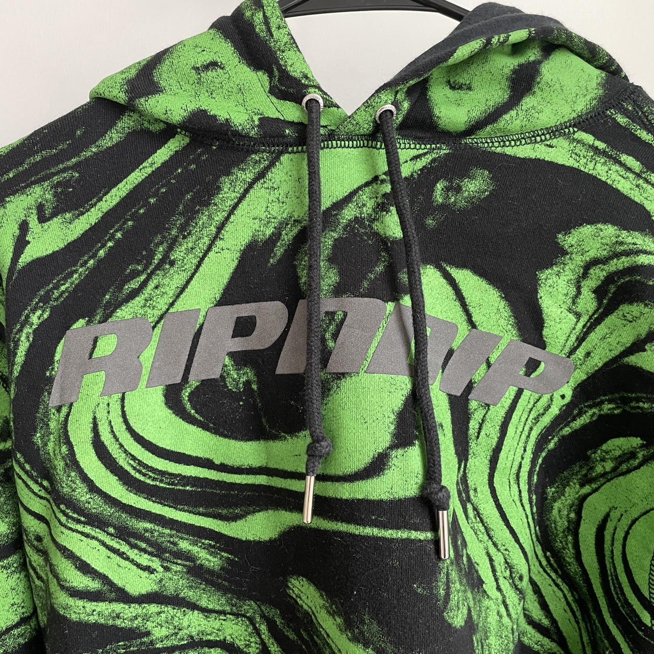 RIP N DIP hoodie with a super trippy green and black