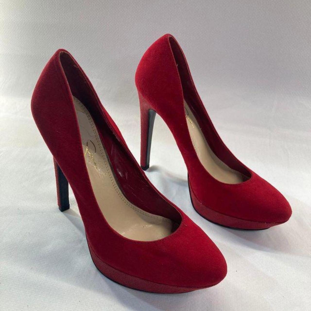 Jessica Simpson Red size 8.5 heels - Depop