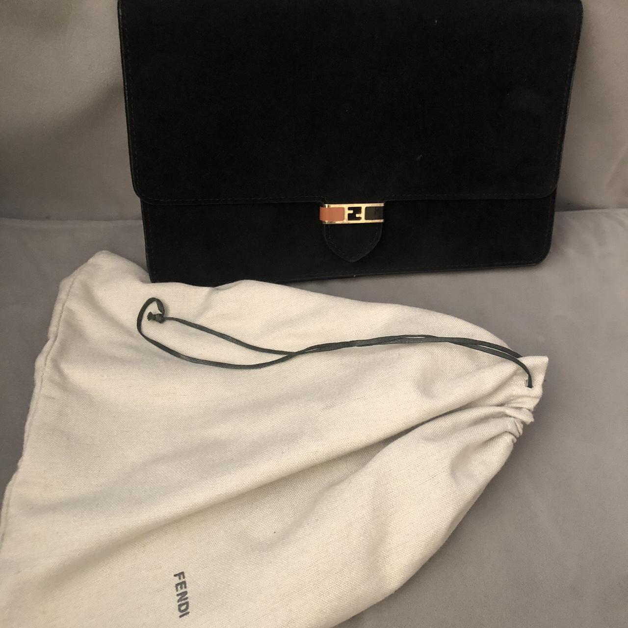 vintage Fendi black suede pouch/bag in... Depop