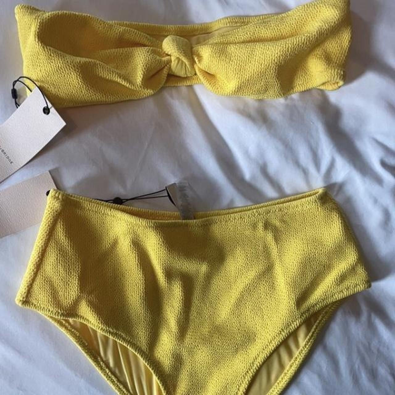 Bec & Bridge yellow high waisted bandeau bikini set... Depop