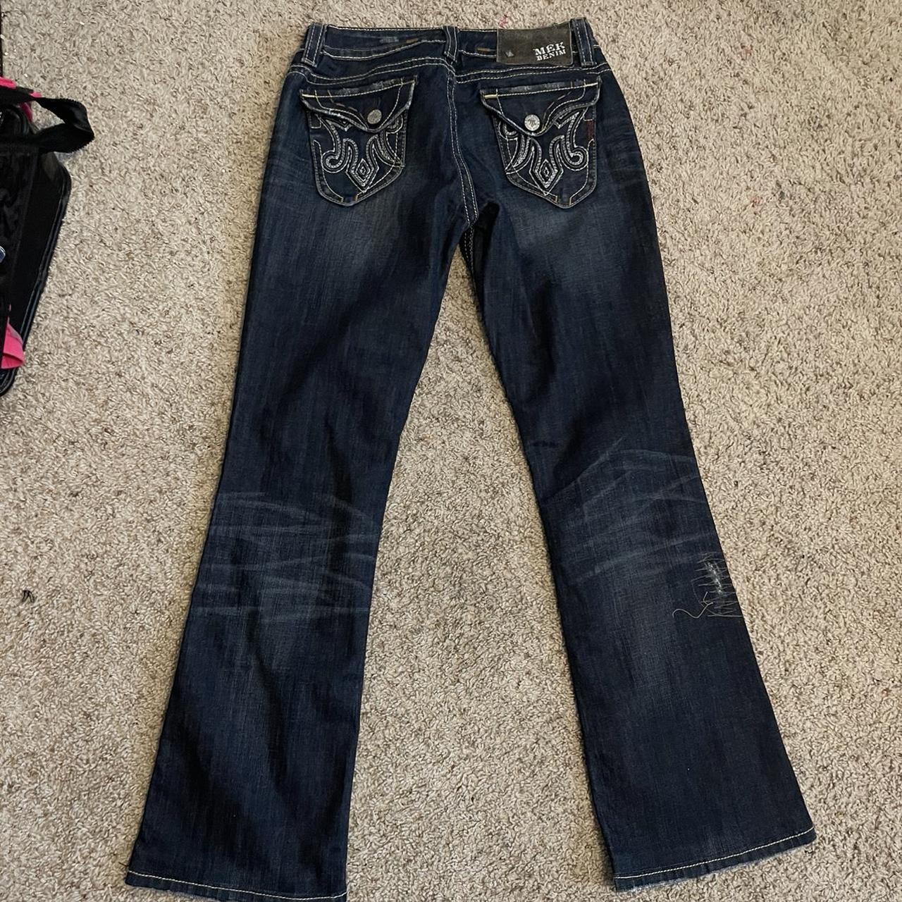 Repaired bootcut affliction style jeans marked... - Depop