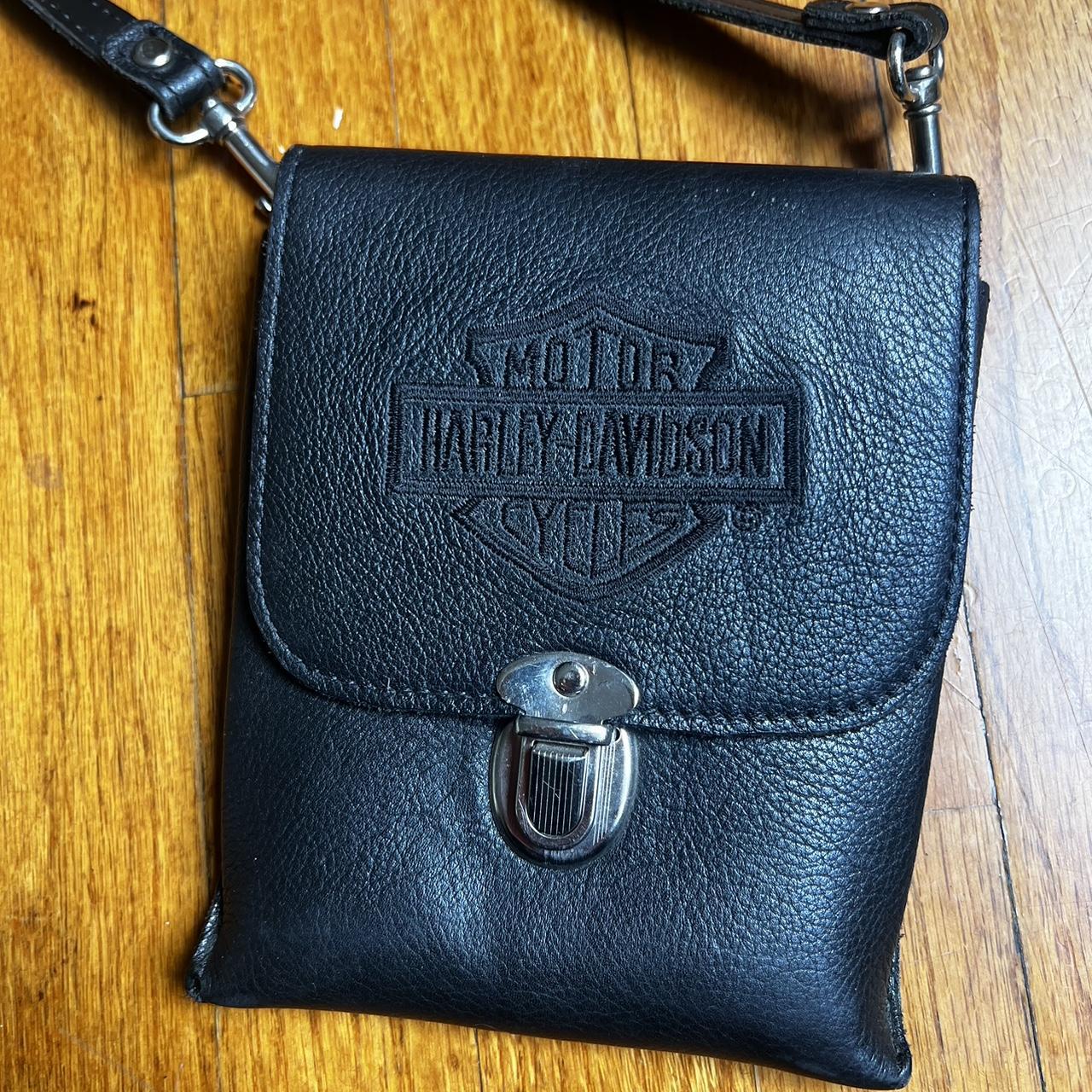 Harley Davidson Hand Bag Vintage Black Leather Bag 