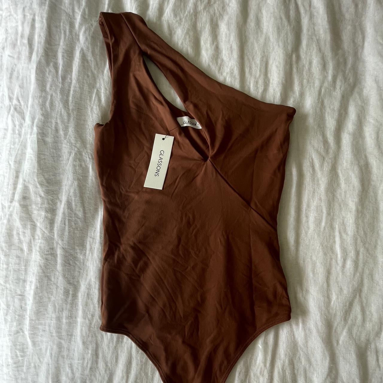 Glassons one shoulder bodysuit with centre slit. In... Depop