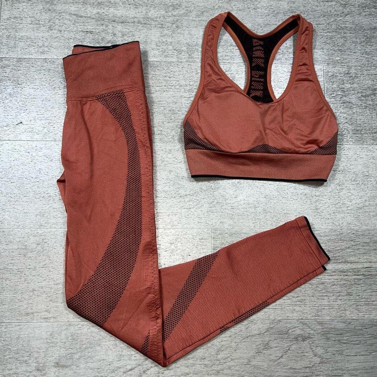 Pink ultimate leggings with matching sports bra. - Depop