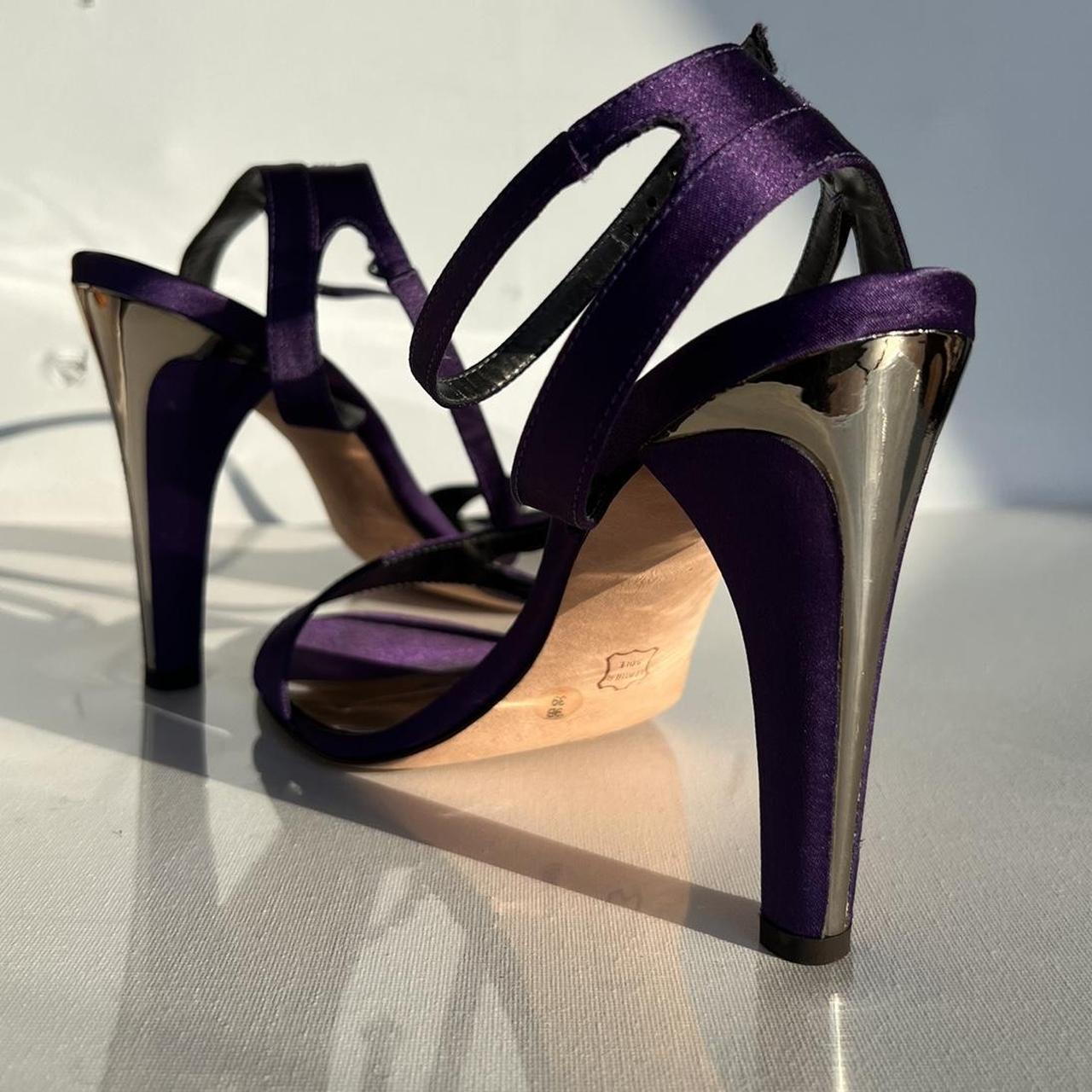 BCBGMAXAZRIA Satin Silk Strap Open Toe Heel in