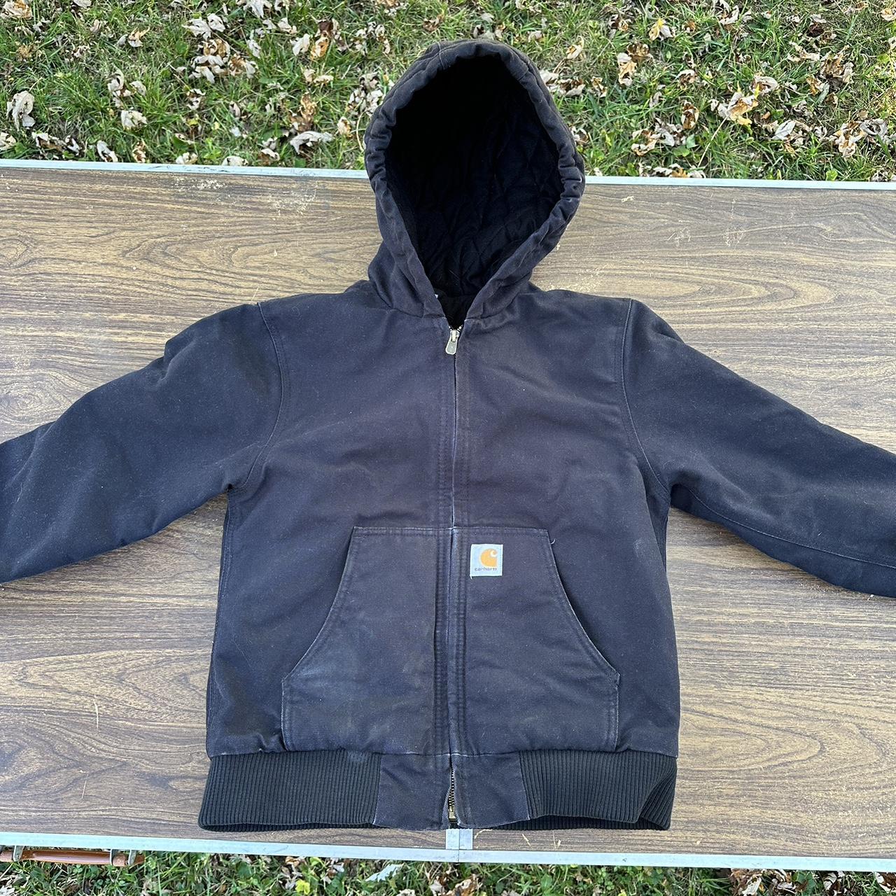 Carhartt Jacket Youth Boys Medium 1012 Black Canvas... Depop