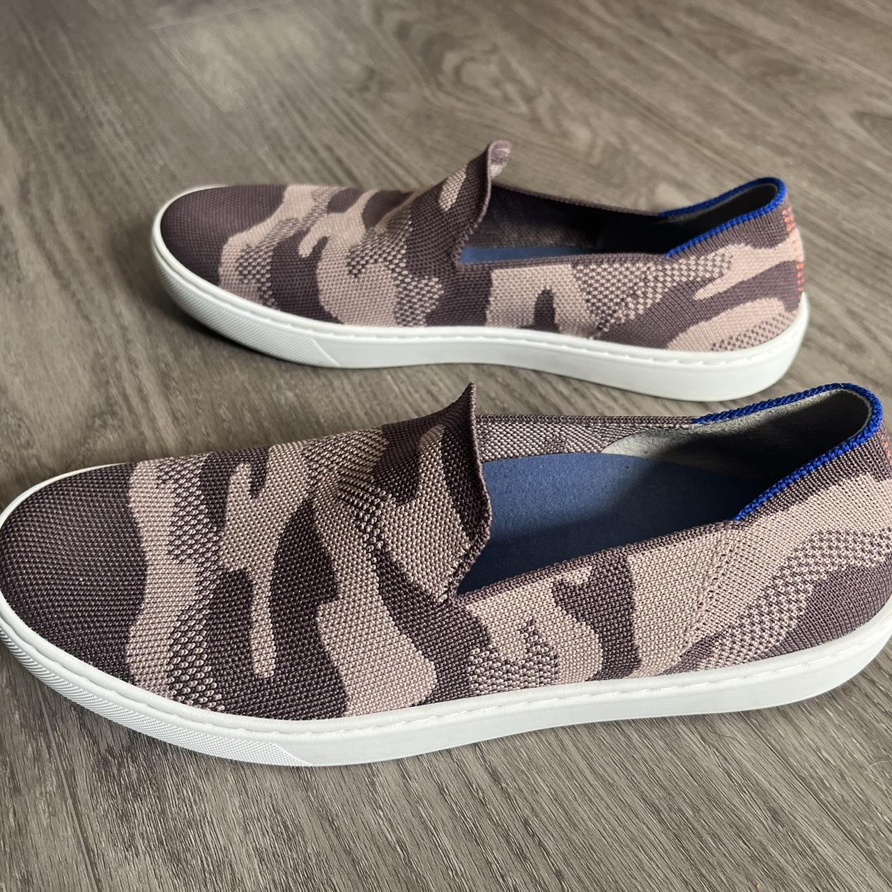 Camo Rothys Used Shoes Rothys Camo Slip On Sneakers Taupe Shoes
