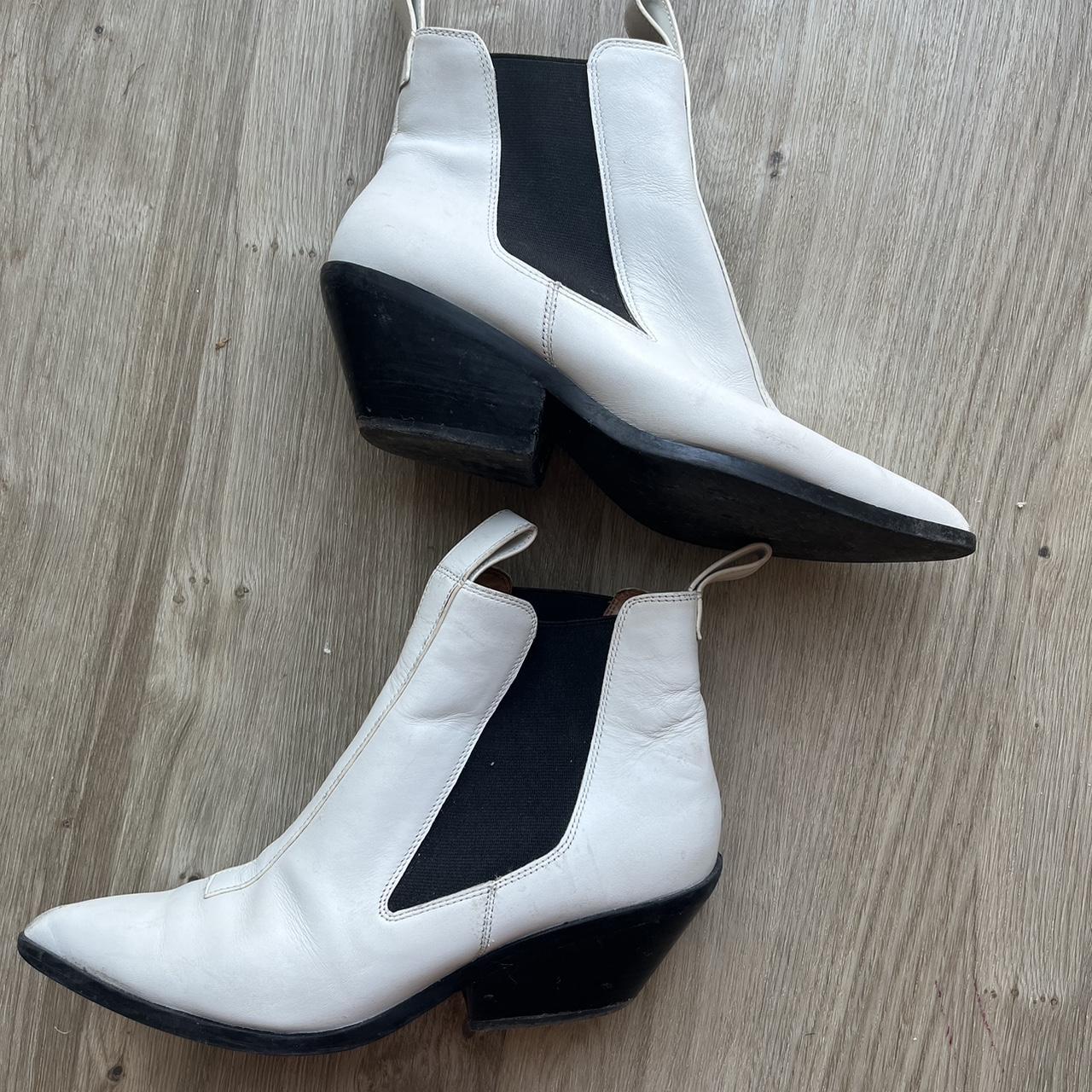 White leather ankle boots from Other Stories. Depop