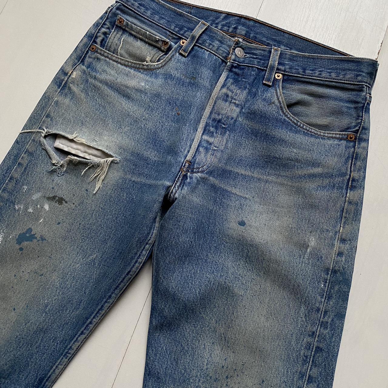 Vintage Levi’s 501 Y2K Destroyed Jeans. Size W32... - Depop