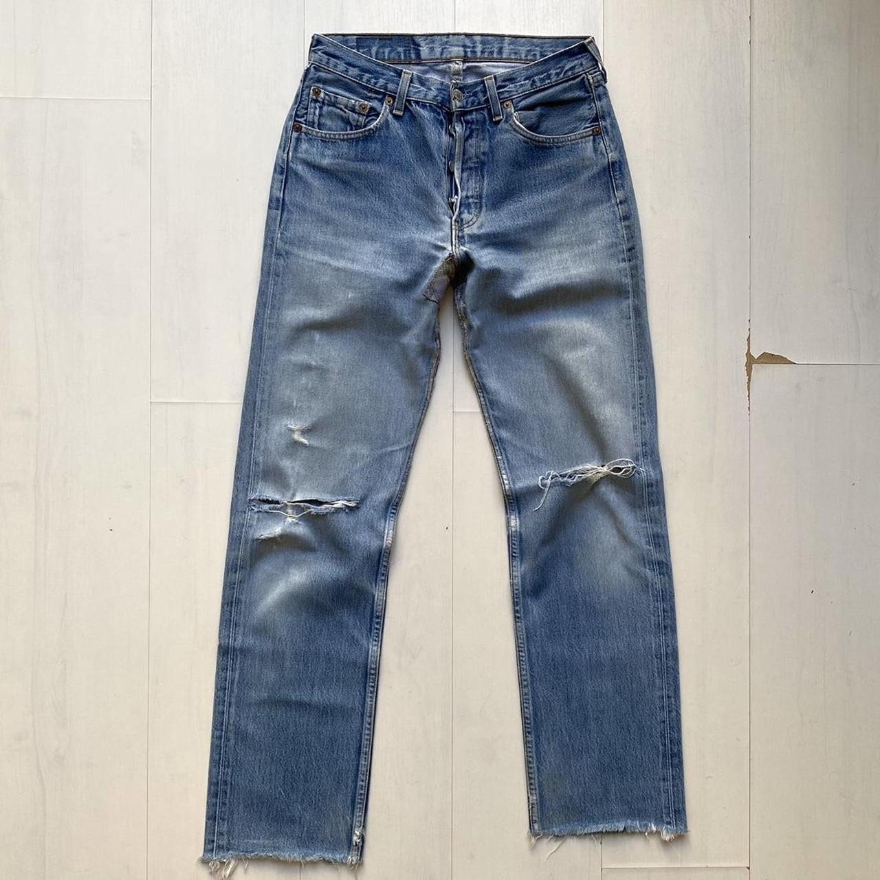 Vintage Levi’s 501 Distressed Jeans. Made in France... - Depop