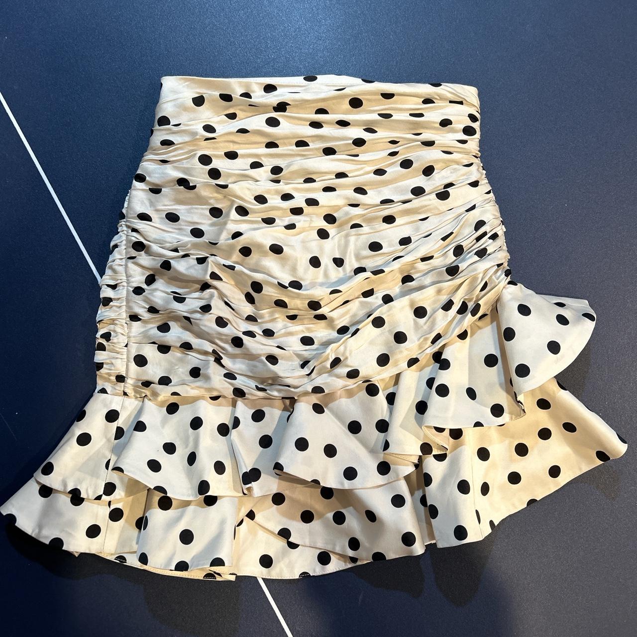 Zara asymmetrical ruffled polka dot skirt size