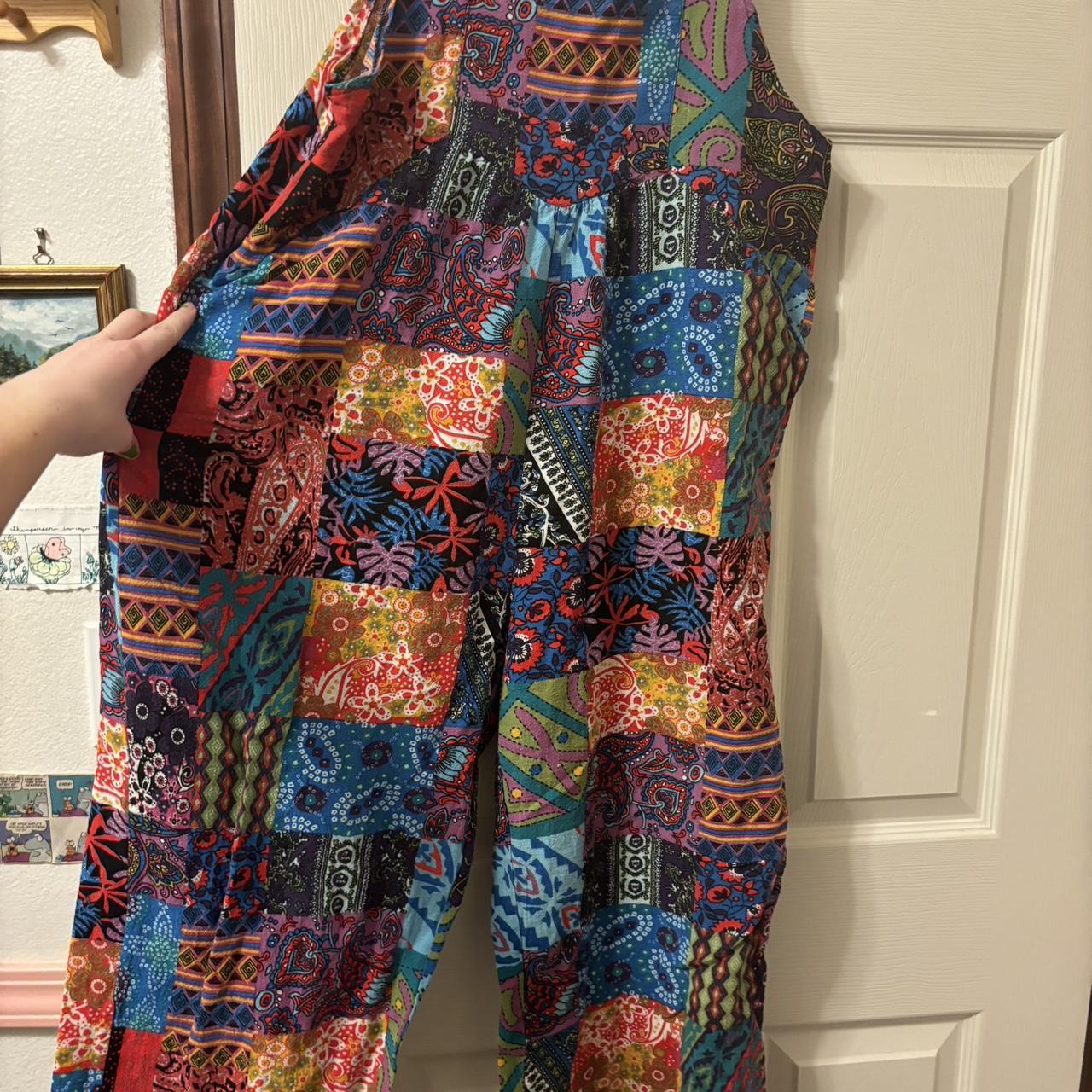 Women's Overalls - Multi - One size – Patchwork w… - image 1