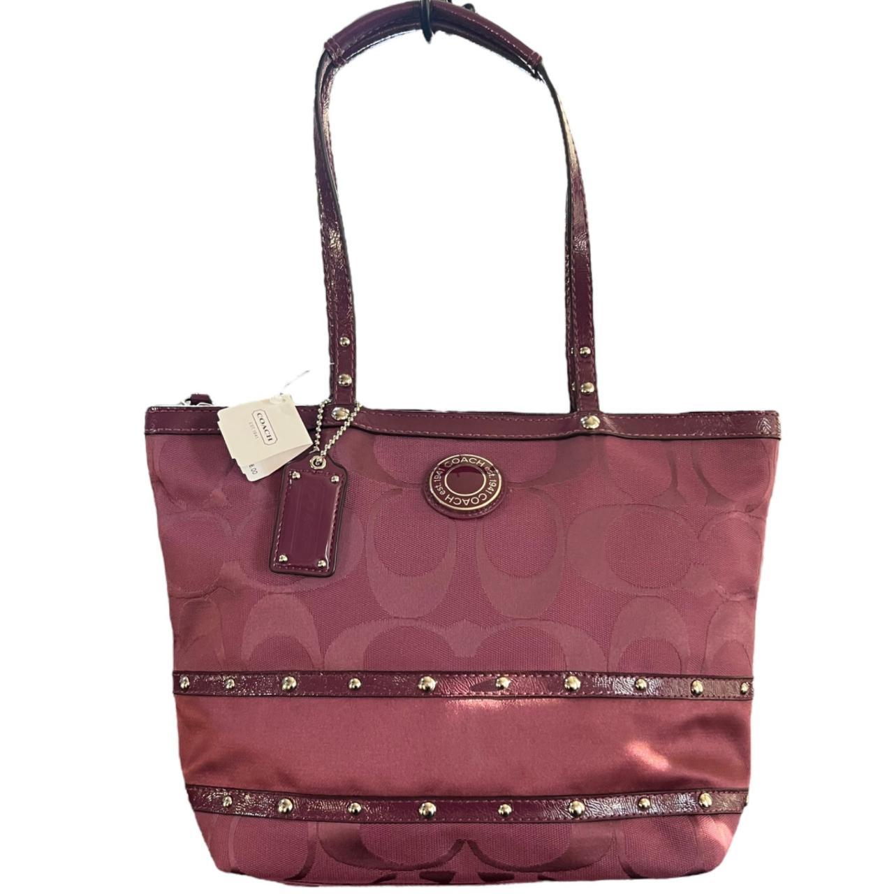 Coach Burgundy Stripe buy Tote